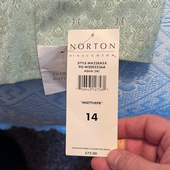 Vintage blazer and skirt set business aqua color size 14 - Picture 5 of 9